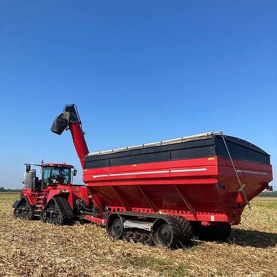 NXT rubber tracks fitted to a grain cart